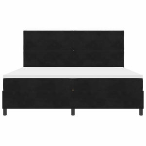 LED Κρεβάτι με βάθρο με κεφαλάρι Μαύρο 200 x 200 cm Βελούδο - Pakobazaar