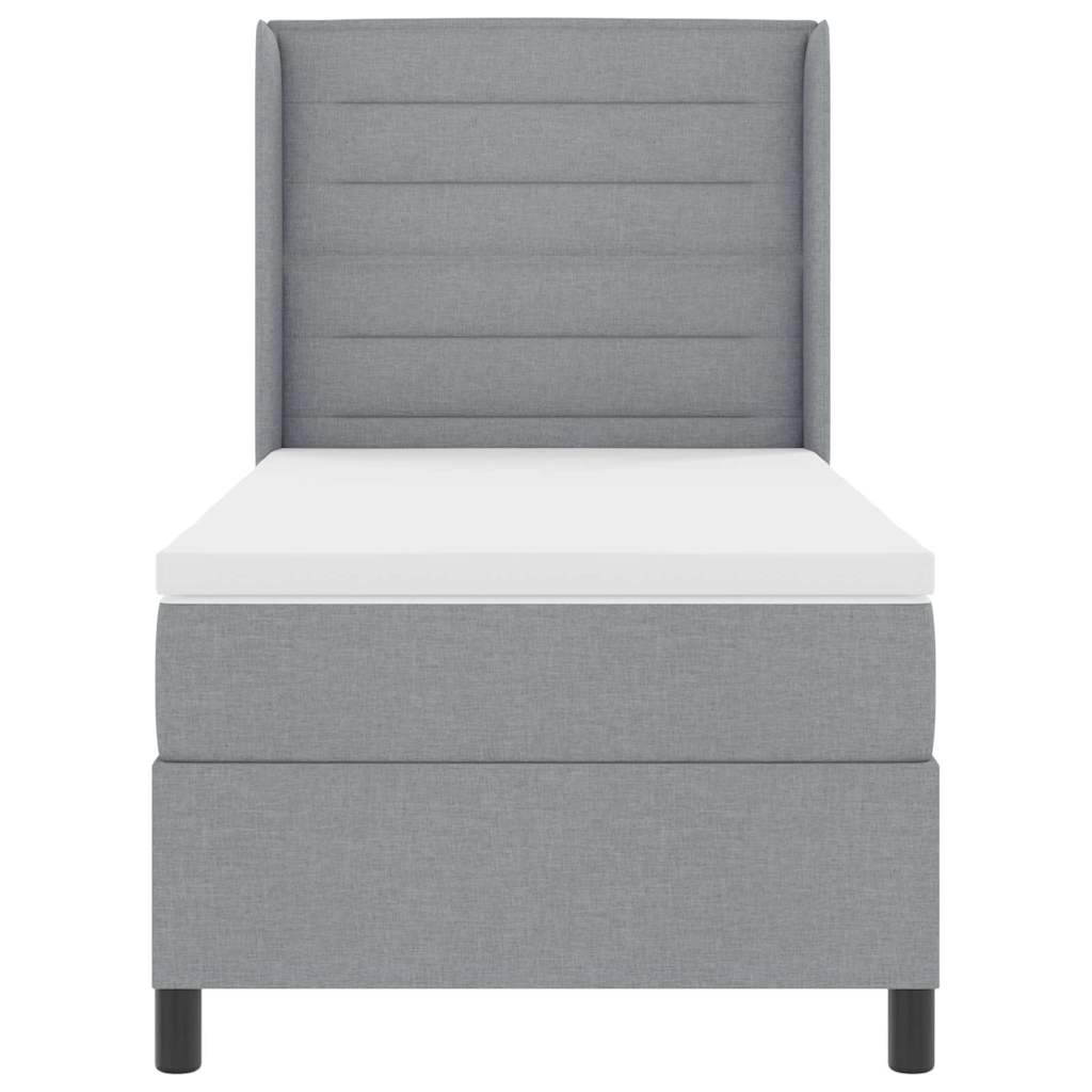 LED Κρεβάτι με βάθρο με στρώμα Ανοιχτό γκρι 80 x 200 cm ύφασμα - Pakobazaar