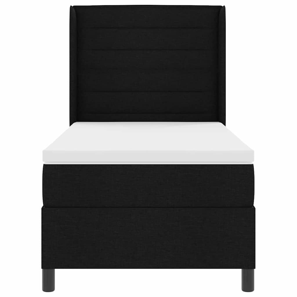 LED Κρεβάτι με βάθρο με στρώμα Μαύρο 80 x 200 cm ύφασμα - Pakobazaar