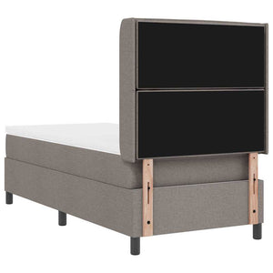 LED Κρεβάτι με βάθρο με στρώμα Taupe 90 x 190 cm ύφασμα - Pakobazaar