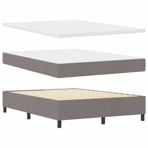 LED Κρεβάτι με βάθρο με κεφαλάρι Taupe 140 x 200 cm ύφασμα - Pakobazaar