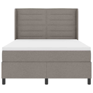 LED Κρεβάτι με βάθρο με κεφαλάρι Taupe 140 x 200 cm ύφασμα - Pakobazaar