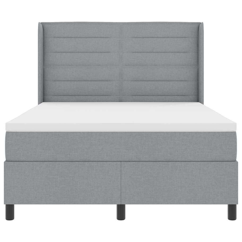 LED Κρεβάτι με βάθρο με στρώμα Ανοιχτό γκρι 160 x 200 cm ύφασμα - Pakobazaar