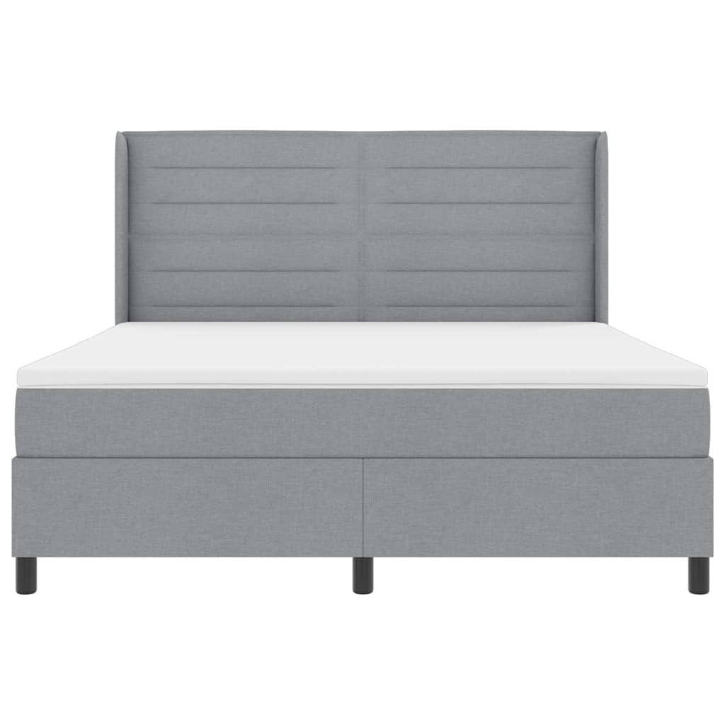 LED Κρεβάτι με βάθρο με στρώμα Ανοιχτό γκρι 180 x 200 cm ύφασμα - Pakobazaar