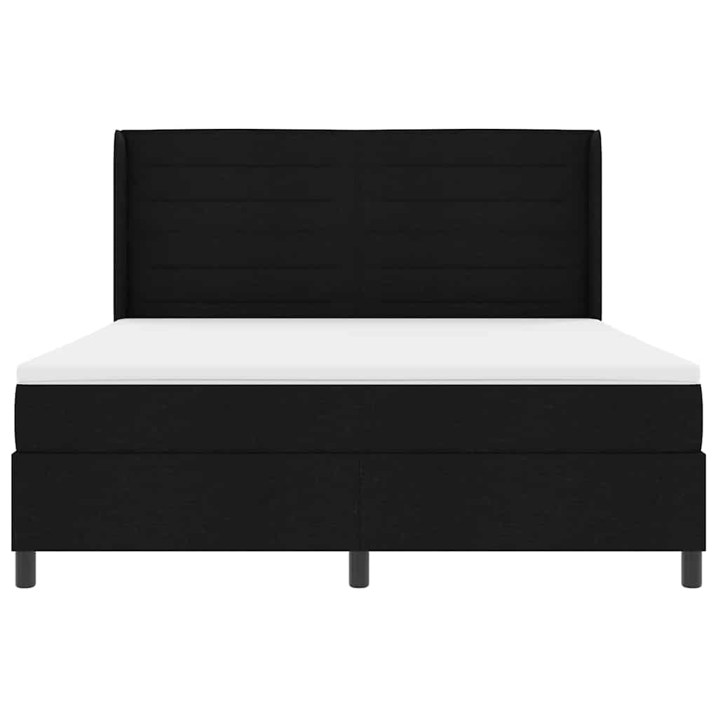 LED Κρεβάτι με βάθρο με στρώμα Μαύρο 180 x 200 cm ύφασμα - Pakobazaar