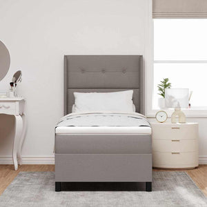 LED Κρεβάτι με βάθρο με στρώμα Taupe 80 x 200 cm ύφασμα - Pakobazaar