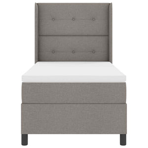 LED Κρεβάτι με βάθρο με κεφαλάρι Taupe 90 x 190 cm ύφασμα
