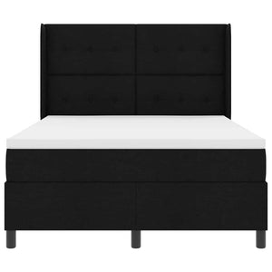 LED Κρεβάτι με βάθρο με κεφαλάρι Μαύρο 140 x 190 cm ύφασμα - Pakobazaar