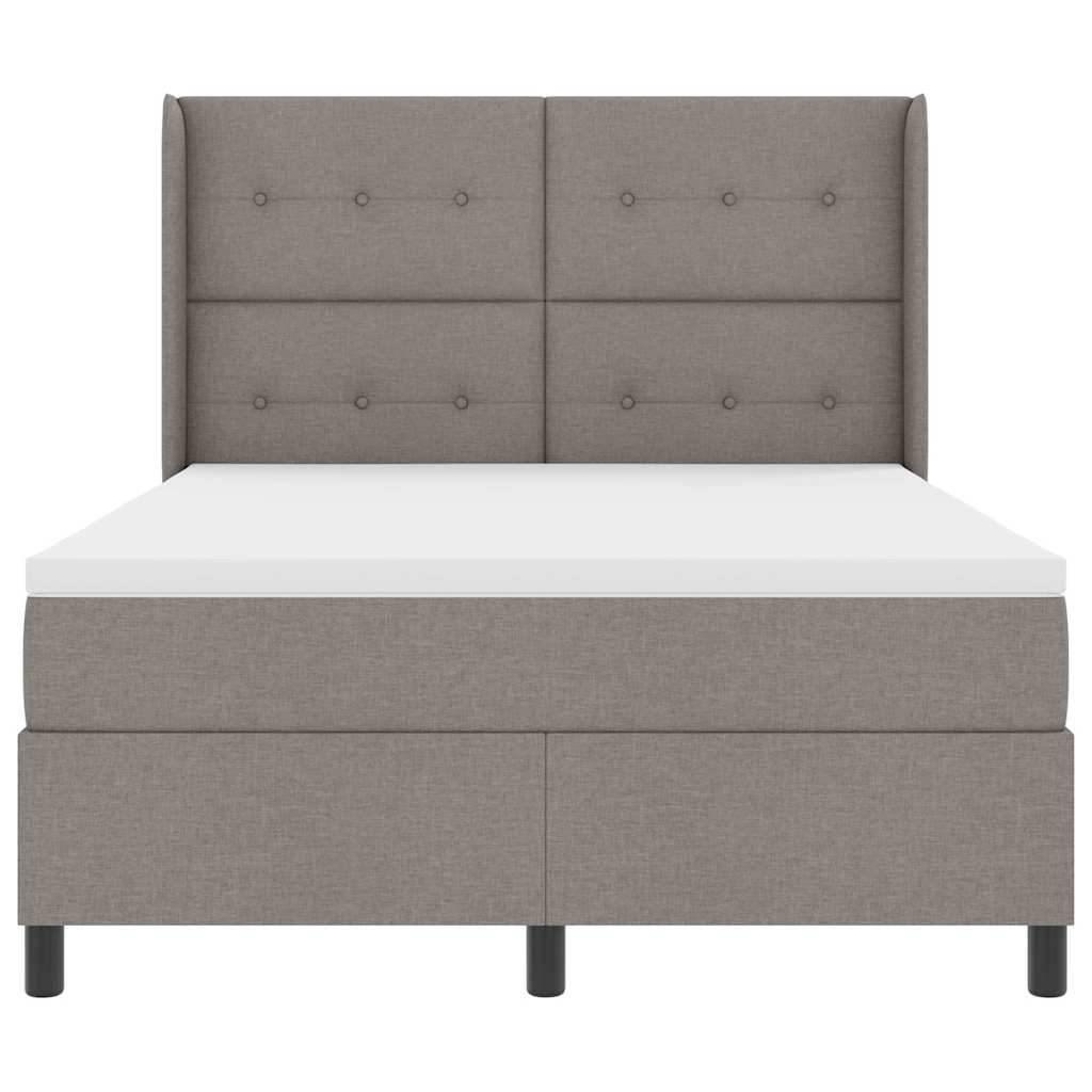 LED Κρεβάτι με βάθρο με στρώμα Taupe 140 x 190 cm ύφασμα - Pakobazaar