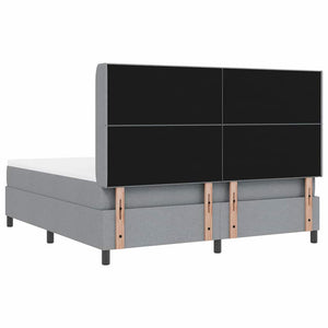 LED Κρεβάτι με βάθρο με στρώμα Ανοιχτό γκρι 180 x 200 cm ύφασμα - Pakobazaar