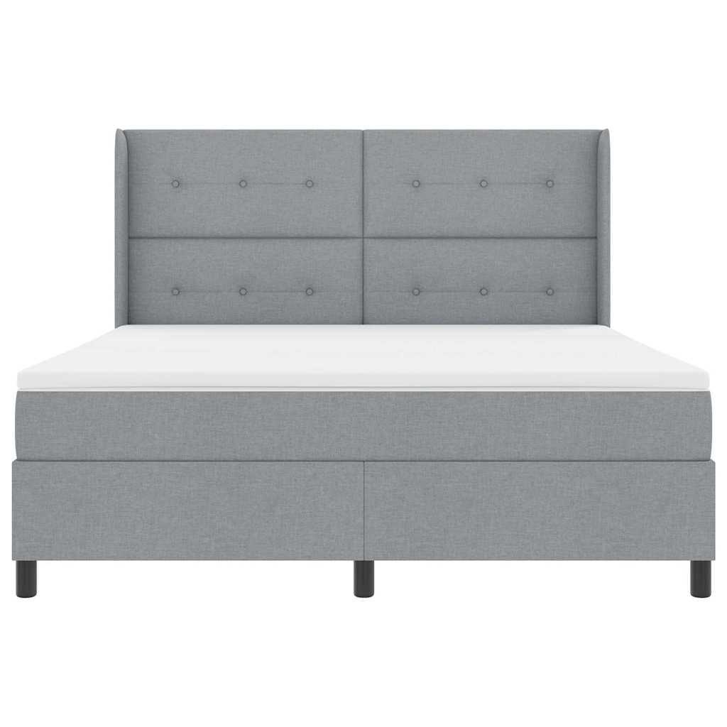 LED Κρεβάτι με βάθρο με στρώμα Ανοιχτό γκρι 180 x 200 cm ύφασμα - Pakobazaar