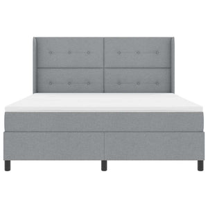 LED Κρεβάτι με βάθρο με στρώμα Ανοιχτό γκρι 180 x 200 cm ύφασμα - Pakobazaar