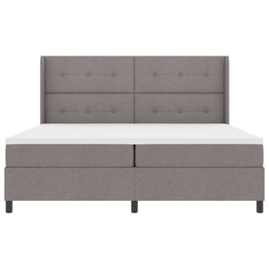 LED Κρεβάτι με βάθρο με κεφαλάρι Taupe 200 x 200 cm ύφασμα