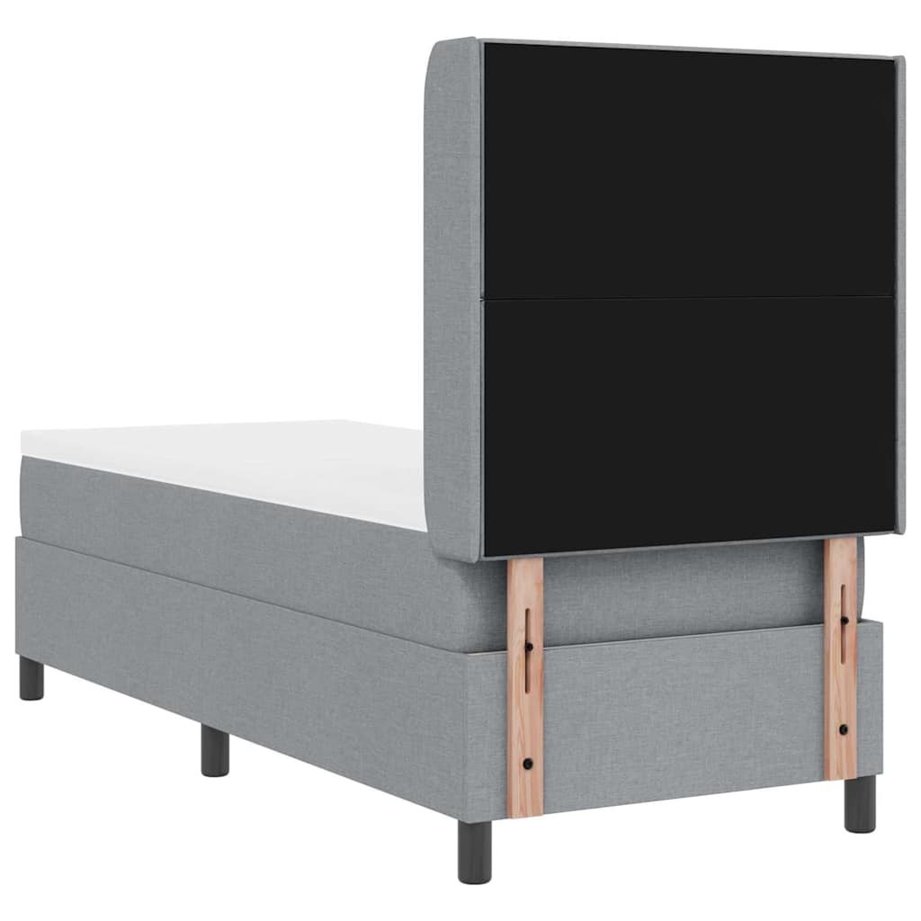 LED Κρεβάτι με βάθρο με στρώμα Ανοιχτό γκρι 80 x 200 cm ύφασμα - Pakobazaar