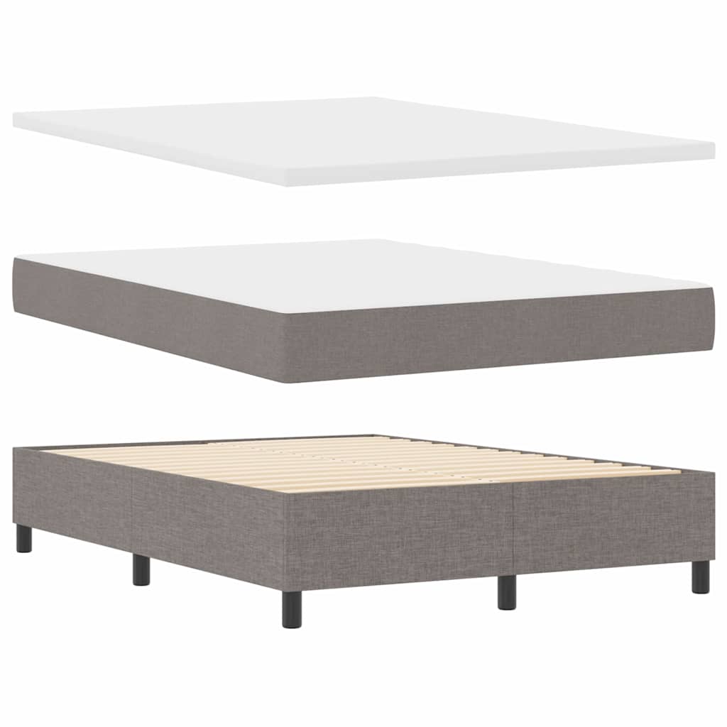 LED Κρεβάτι με βάθρο με κεφαλάρι Taupe 140 x 190 cm ύφασμα - Pakobazaar