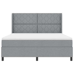 LED Κρεβάτι με βάθρο Ανοιχτό γκρι 180 x 200 cm ύφασμα - Pakobazaar