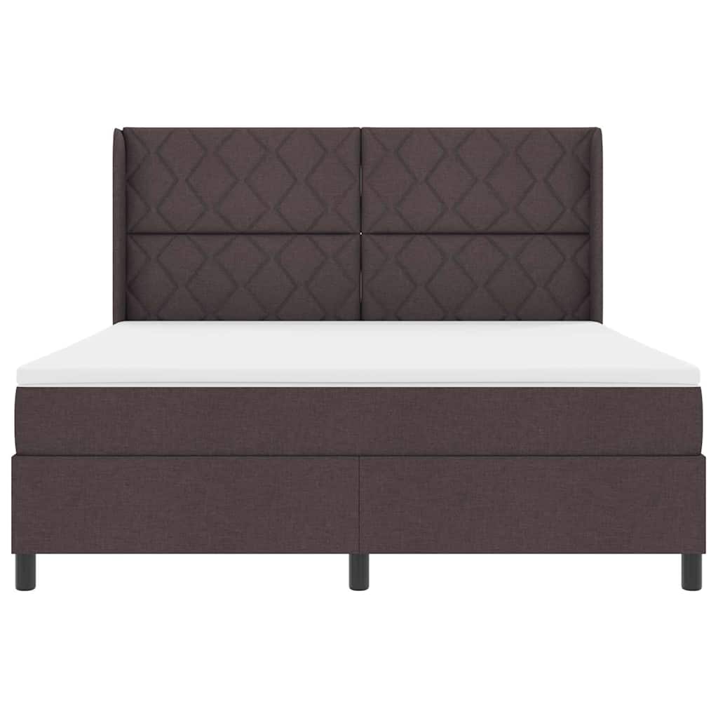 LED Κρεβάτι με βάθρο Σκούρο Καφέ 180 x 200 cm ύφασμα - Pakobazaar