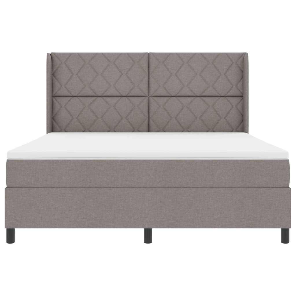 LED Κρεβάτι με βάθρο με κεφαλάρι Taupe 180 x 200 cm ύφασμα - Pakobazaar
