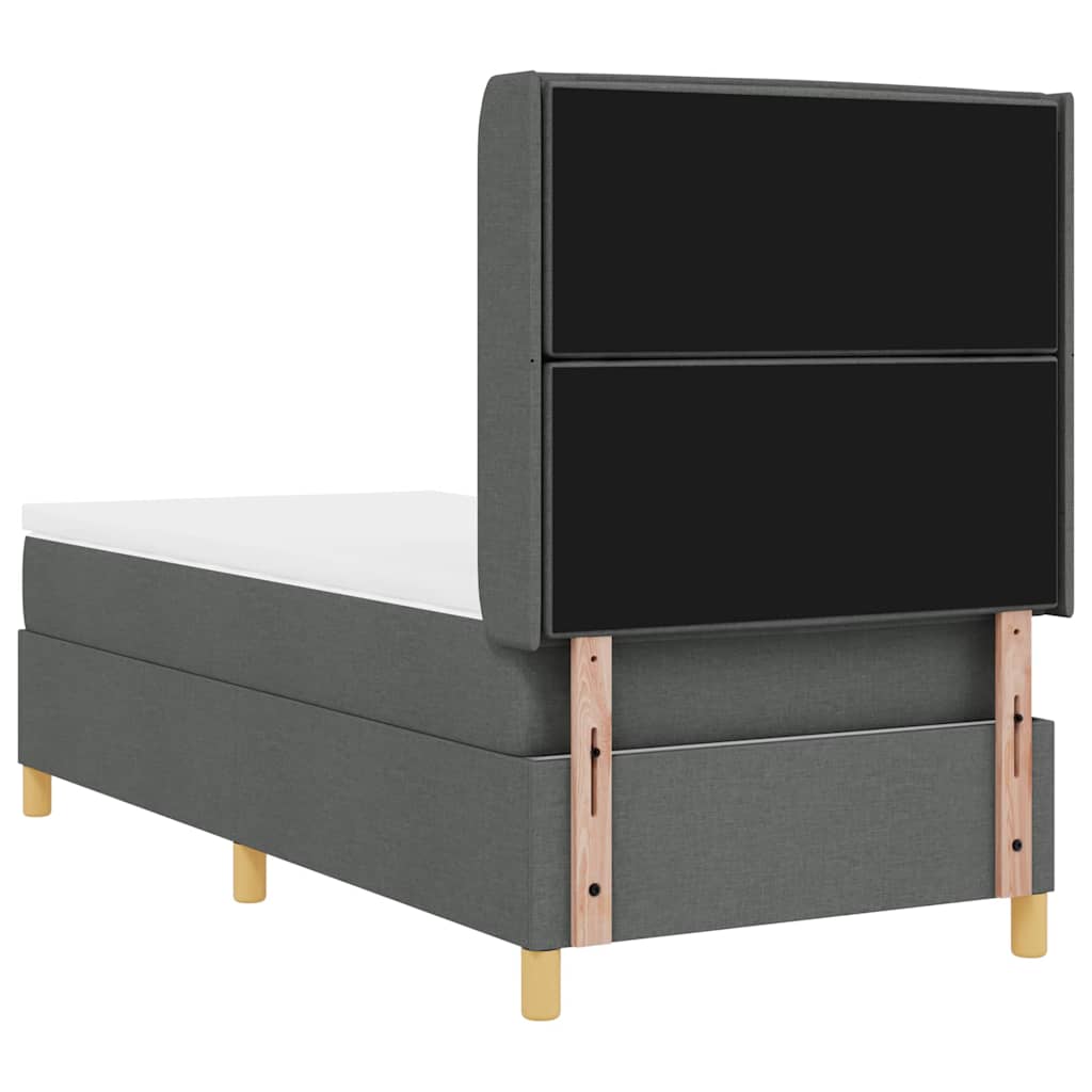 Κρεβάτι με ελατήρια με στρώμα Γκρι 90 x 190 cm ύφασμα - Pakobazaar