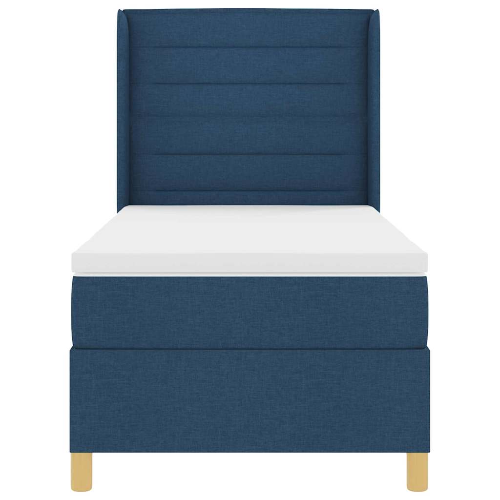 Κρεβάτι με ελατήρια με στρώμα Μπλε 100 x 200 cm ύφασμα - Pakobazaar