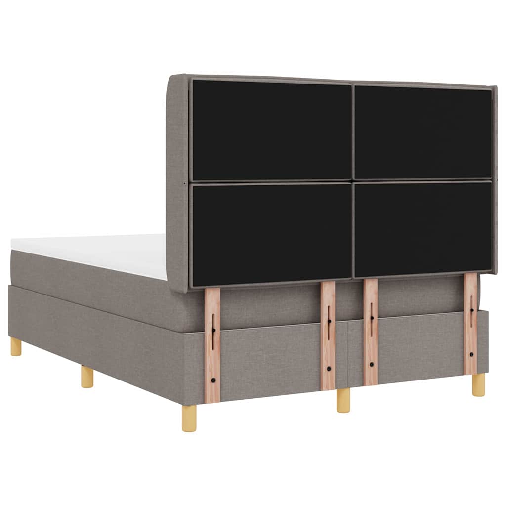 Κρεβάτι με ελατήρια με στρώμα Taupe 140 x 190 cm ύφασμα - Pakobazaar
