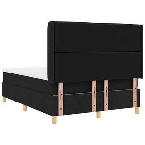 Κρεβάτι με ελατήρια με στρώμα Μαύρο 140 x 200 cm ύφασμα - Pakobazaar