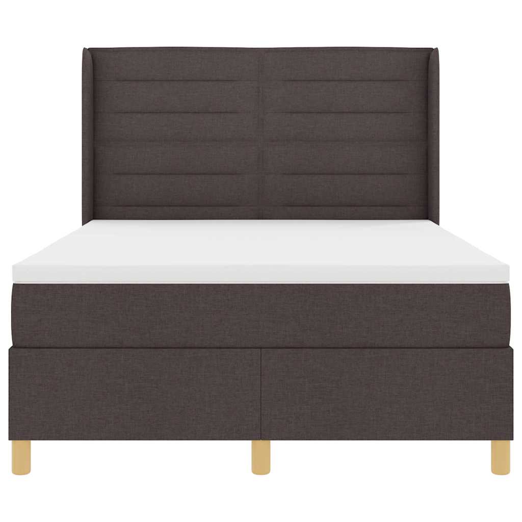Κρεβάτι με ελατήρια με στρώμα Καφέ 140 x 200 cm ύφασμα - Pakobazaar