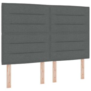 Κρεβάτι με ελατήρια με στρώμα Γκρι 140 x 200 cm ύφασμα - Pakobazaar