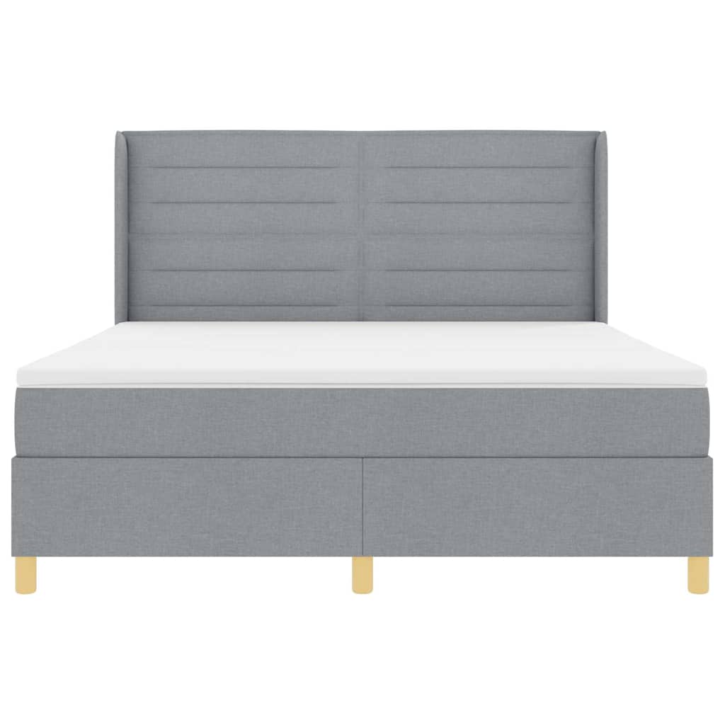 Κρεβάτι με ελατήρια Ανοιχτό γκρι 180 x 200 cm ύφασμα - Pakobazaar