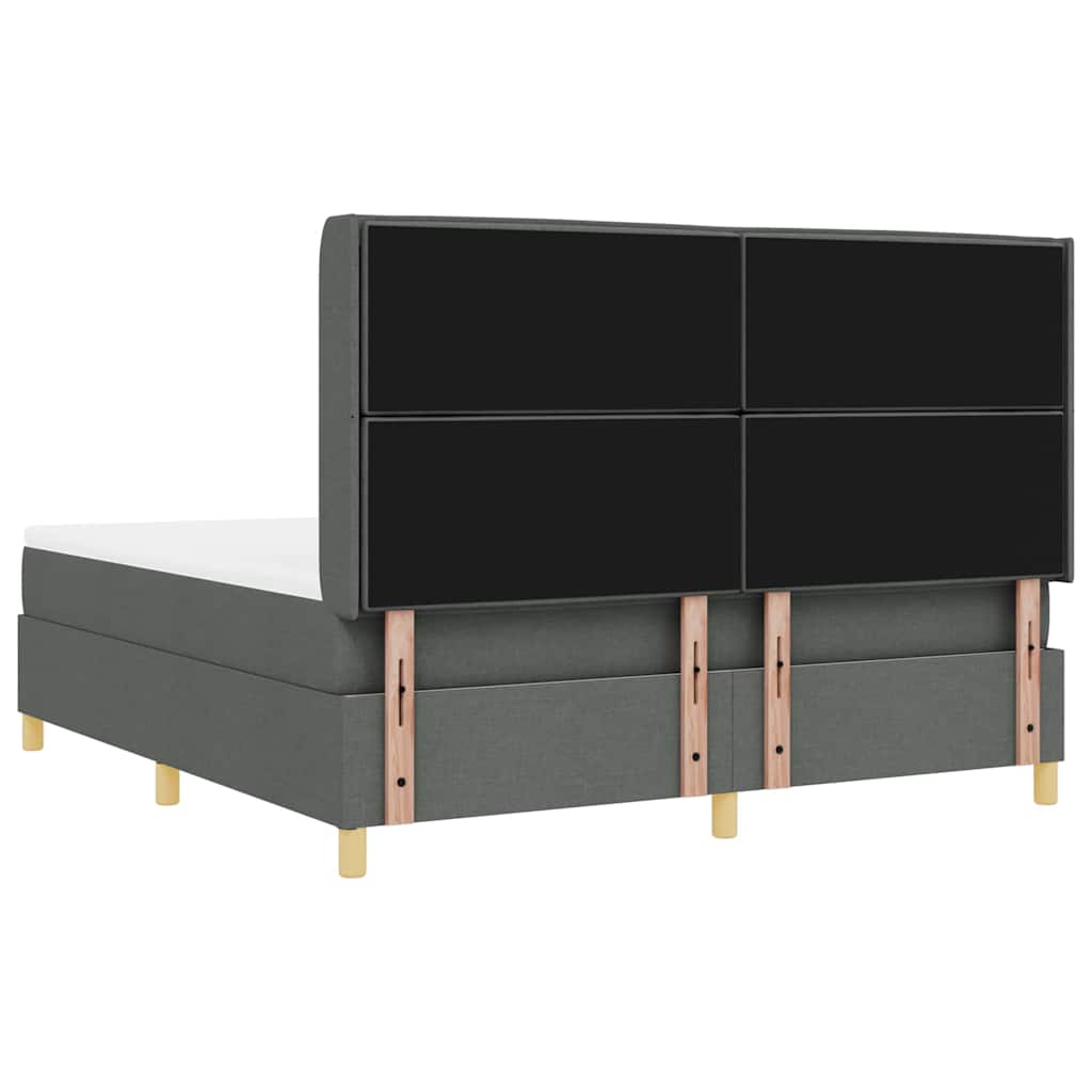 Κρεβάτι με ελατήρια με κεφαλάρι Γκρι 180 x 200 cm ύφασμα - Pakobazaar
