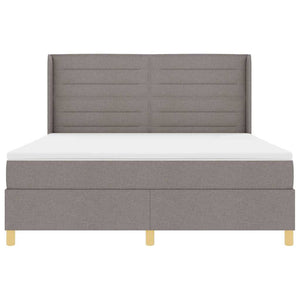 Κρεβάτι με ελατήρια με κεφαλάρι Taupe 180 x 200 cm ύφασμα