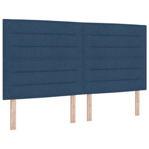 Κρεβάτι με ελατήρια με στρώμα Μπλε 140 x 200 cm ύφασμα - Pakobazaar