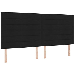 Κρεβάτι με ελατήρια με στρώμα με led Μαύρο 140 x 200 cm ύφασμα - Pakobazaar