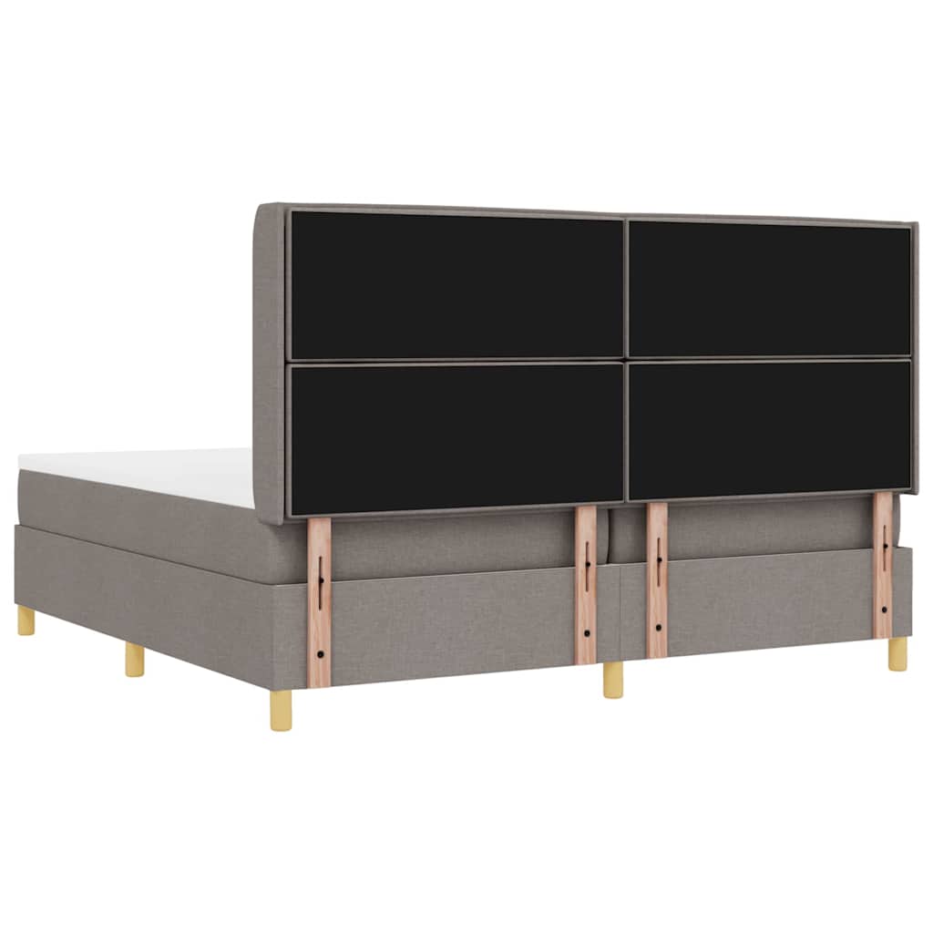 Κρεβάτι με ελατήρια με στρώμα Taupe 140 x 200 cm ύφασμα - Pakobazaar