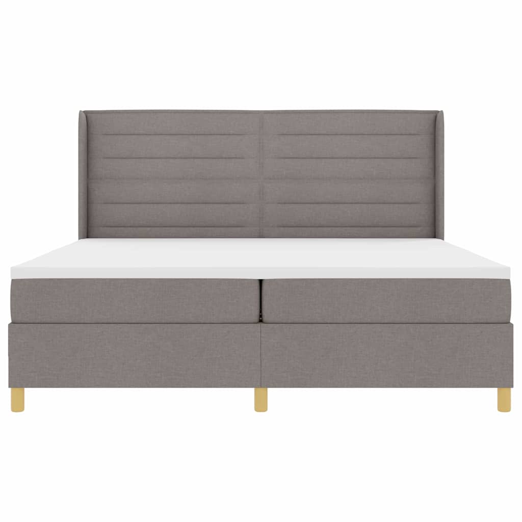Κρεβάτι με ελατήρια με στρώμα Taupe 140 x 200 cm ύφασμα - Pakobazaar