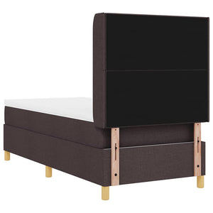 Κρεβάτι με ελατήρια με κεφαλάρι Καφέ 90 x 190 cm ύφασμα