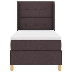 Κρεβάτι με ελατήρια με κεφαλάρι Καφέ 90 x 190 cm ύφασμα