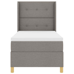 Κρεβάτι με ελατήρια με στρώμα Taupe 140 x 200 cm ύφασμα - Pakobazaar