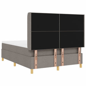 Κρεβάτι με ελατήρια με στρώμα Taupe 140 x 190 cm ύφασμα - Pakobazaar
