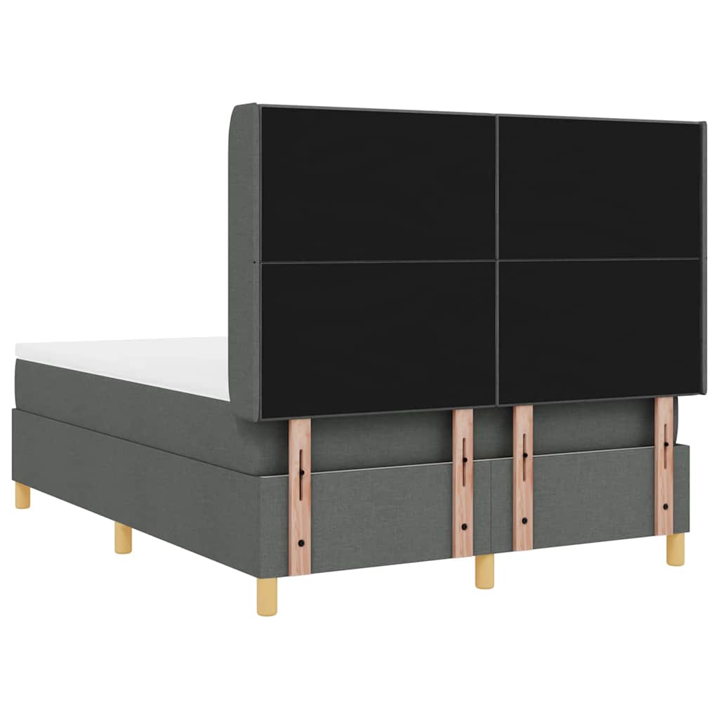 Κρεβάτι με ελατήρια με στρώμα Γκρι 140 x 200 cm ύφασμα - Pakobazaar