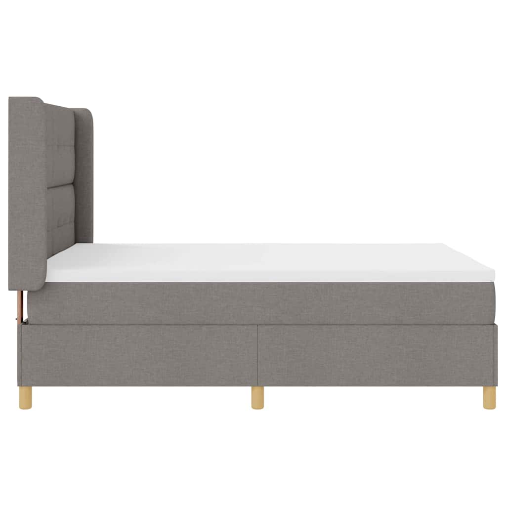 Κρεβάτι με ελατήρια με στρώμα Taupe 140 x 200 cm ύφασμα - Pakobazaar