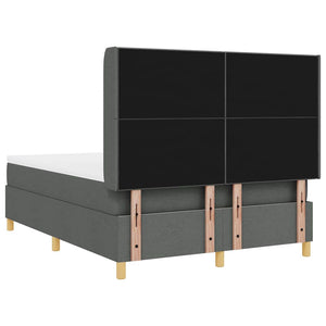 Κρεβάτι με ελατήρια με στρώμα Γκρι 140 x 200 cm ύφασμα - Pakobazaar