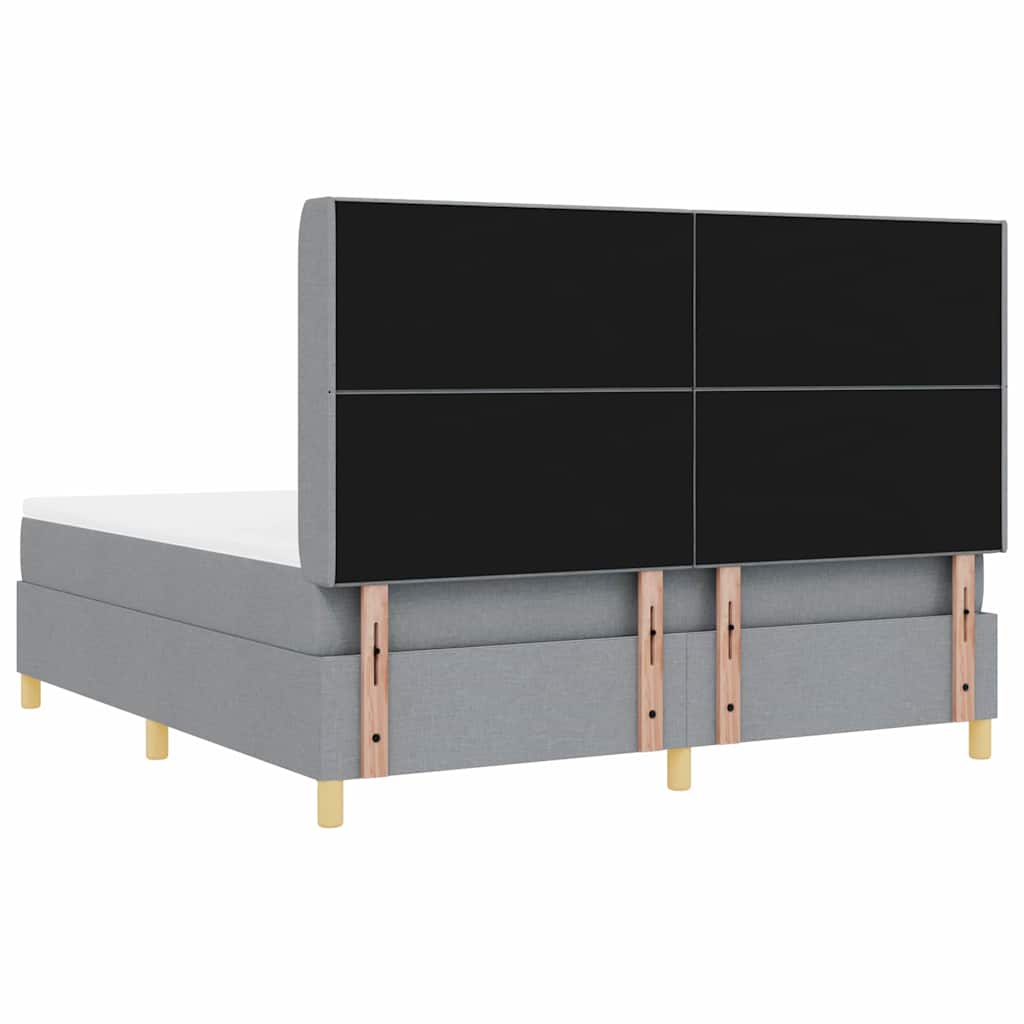 Κρεβάτι με ελατήρια με στρώμα Ανοιχτό γκρι 140 x 200 cm ύφασμα - Pakobazaar