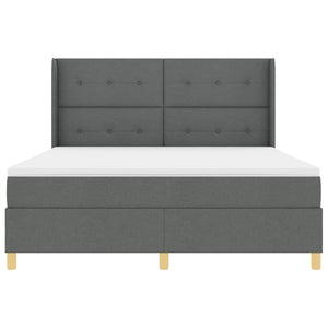 Κρεβάτι με ελατήρια με κεφαλάρι Γκρι 180 x 200 cm ύφασμα - Pakobazaar