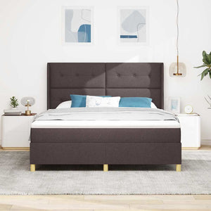 Κρεβάτι με ελατήρια με κεφαλάρι Καφέ 180 x 200 cm ύφασμα - Pakobazaar