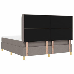 Κρεβάτι με ελατήρια με στρώμα Taupe 140 x 200 cm ύφασμα - Pakobazaar