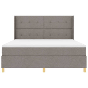 Κρεβάτι με ελατήρια με στρώμα Taupe 140 x 200 cm ύφασμα - Pakobazaar