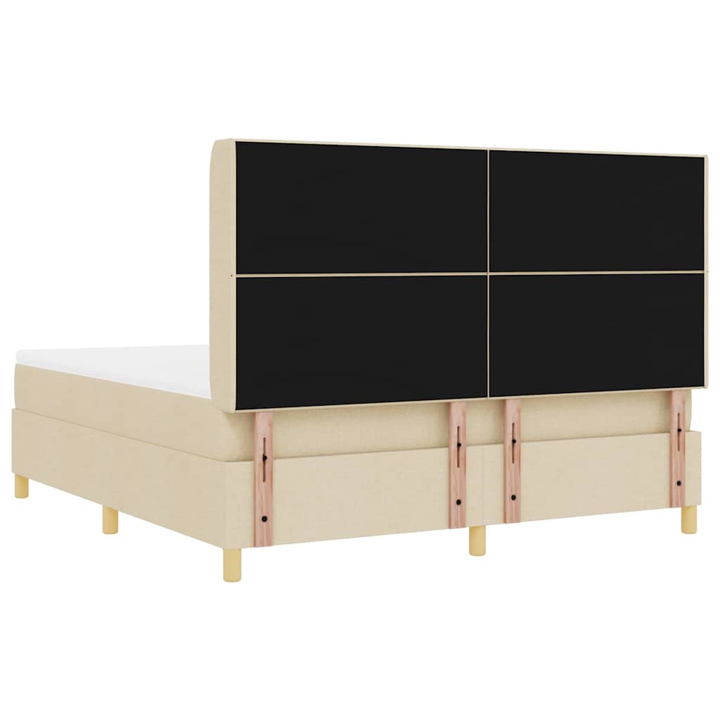 Κρεβάτι με ελατήρια με στρώμα Κρεμ 140 x 200 cm ύφασμα - Pakobazaar
