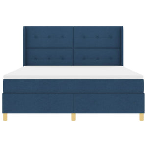 Κρεβάτι με ελατήρια με κεφαλάρι Μπλε 180 x 200 cm ύφασμα - Pakobazaar