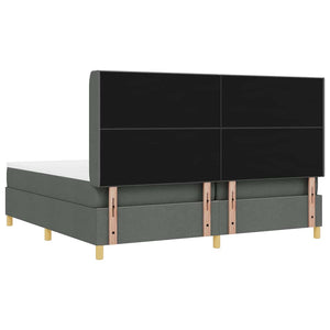 Κρεβάτι με ελατήρια με κεφαλάρι Γκρι 200 x 200 cm ύφασμα - Pakobazaar